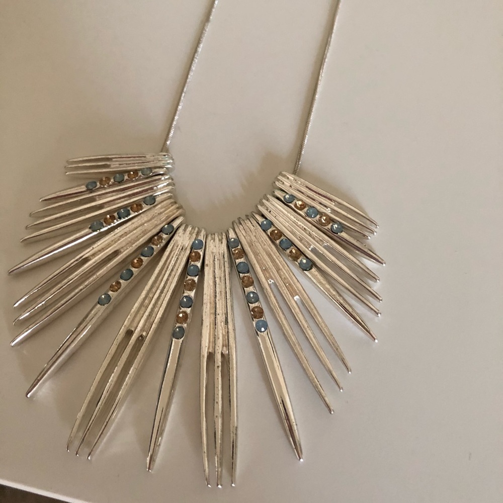 Jennifer Lopez Statement Silver Necklace